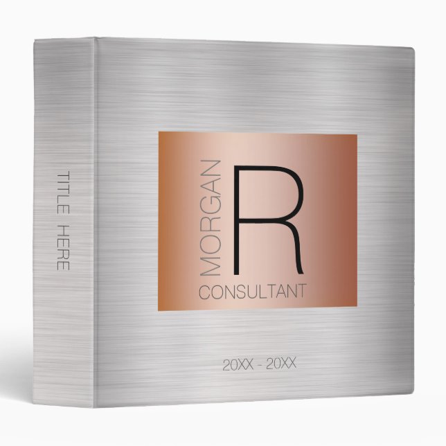 Classeur do-it-yourself Monogramme Nom de la profession Dat (Devant/Côté)