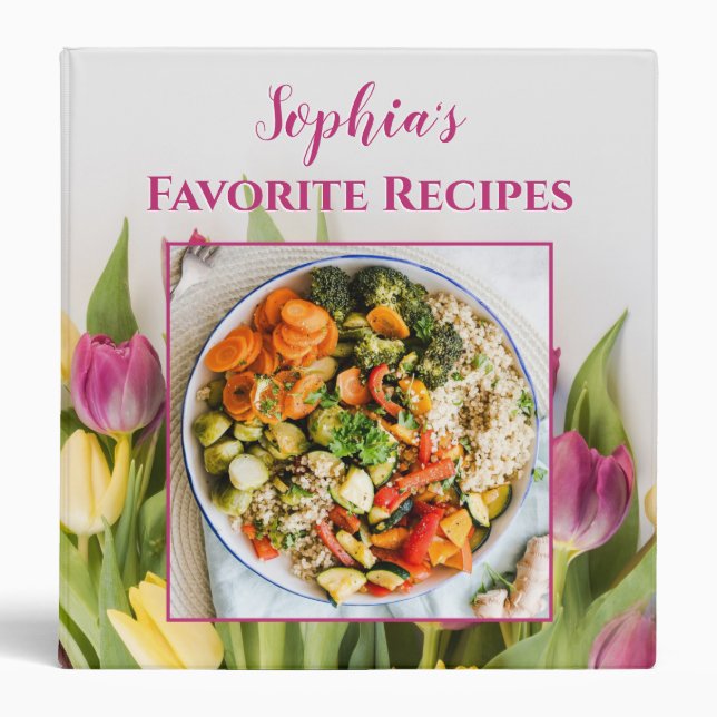 Classeur do-it-yourself Nom, Recettes Préférées, Photos Ali (Devant)