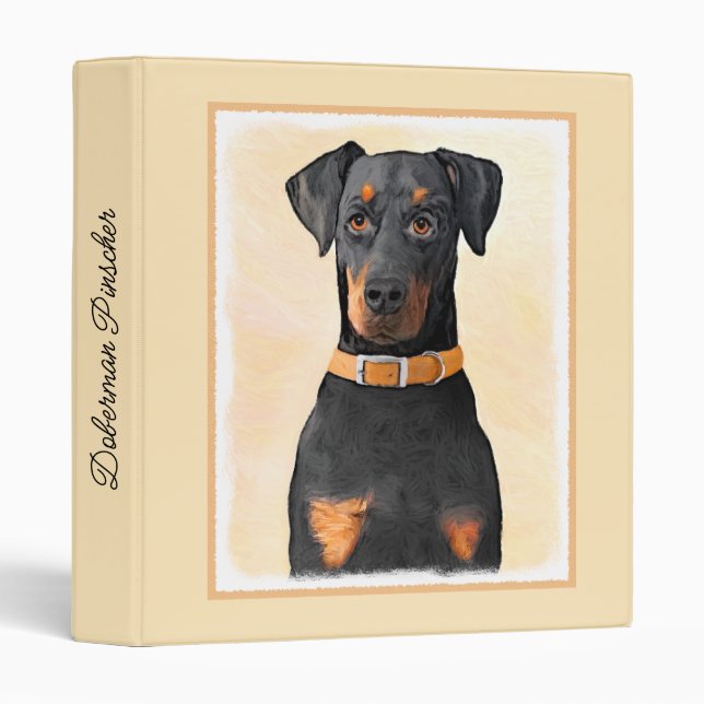 Classeur Doberman Pinscher Peinture non découpée Art origin (Devant/Côté)