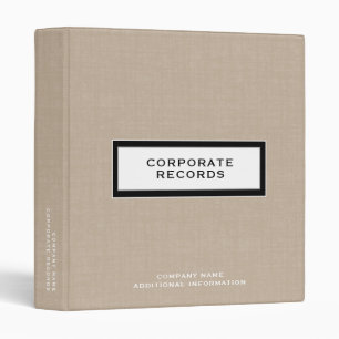 Classeur Documents corporatifs Nom personnalisé Lin
