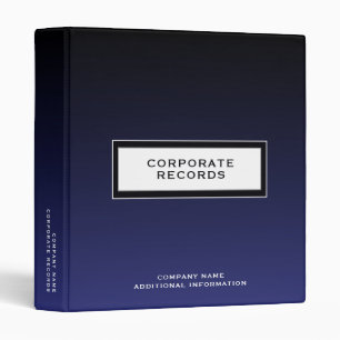 Classeur Documents corporatifs Nom personnalisé Marine Bleu