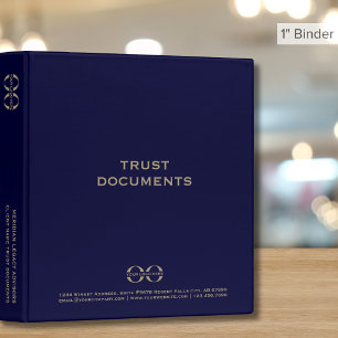 Classeur Documents de confiance Navy Blue et Or