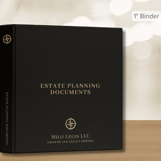 Classeur Documents de plan immobilier noir et or (Créateur téléchargé)