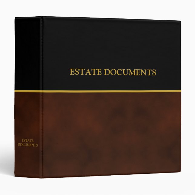 Classeur Documents de succession - Noir | Revêtement en cui (Devant/Côté)