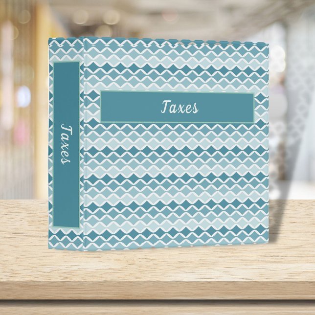 Classeur Documents de taxe Turquoise bleu vert 1,5 pouces C (Créateur téléchargé)