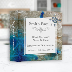 Classeur Documents familiaux importants bleu Vintage