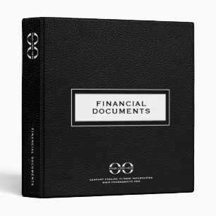 Classeur Documents financiers de l'entreprise Cuir noir