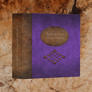 Classeur Documents importants Faux Purple Cuir