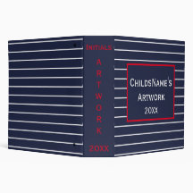 Classeur d'oeuvres d'art rayées pour enfants