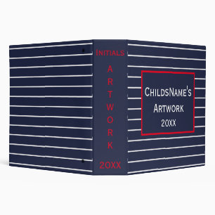 Classeur d'oeuvres d'art rayées pour enfants