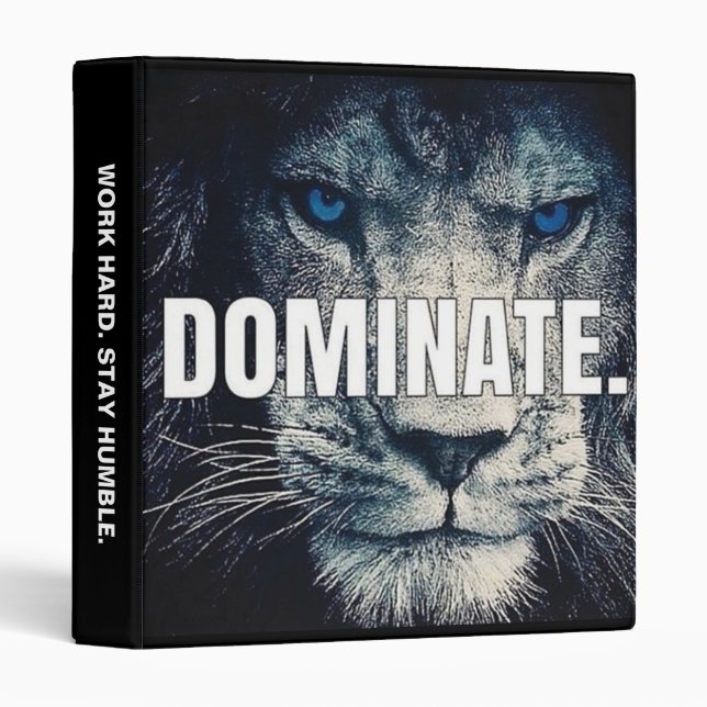 Classeur Dominer - Motivation Lion (Devant/Côté)