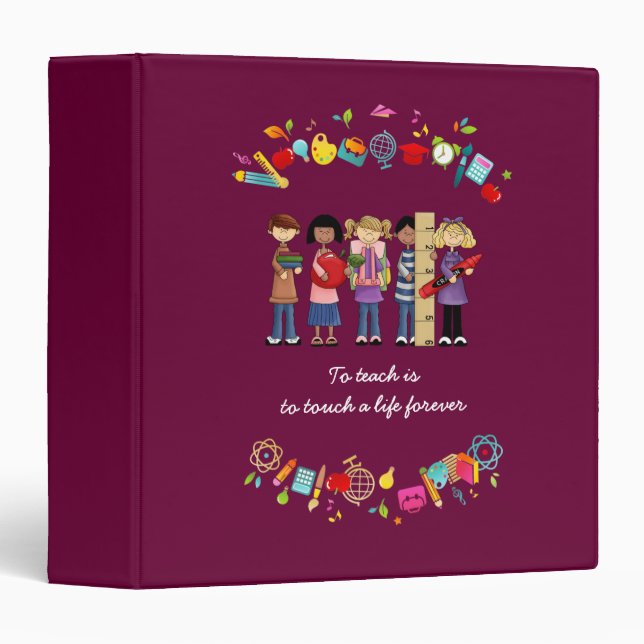 Classeur Don d'appréciation de l'enseignant (Devant/Côté)