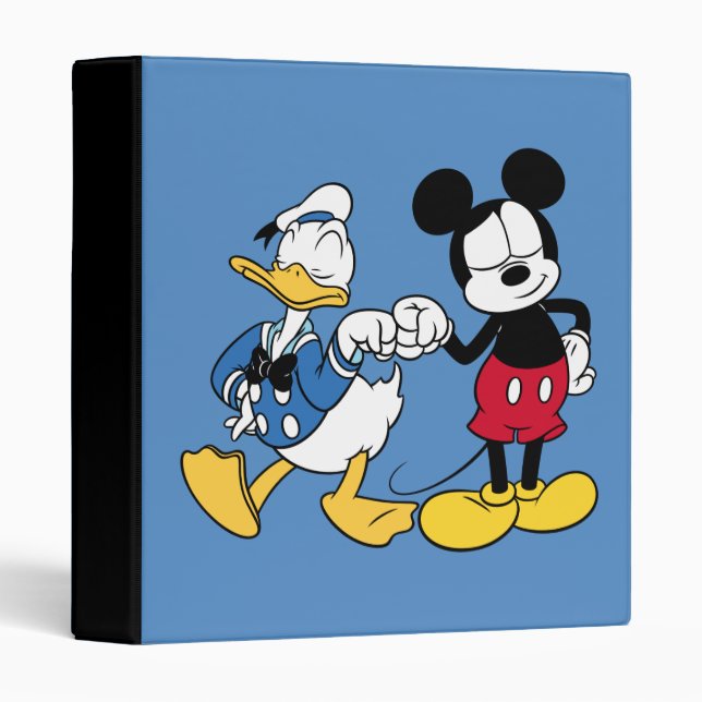 Classeur Donald Duck & Mickey Poing Bump (Devant/Côté)