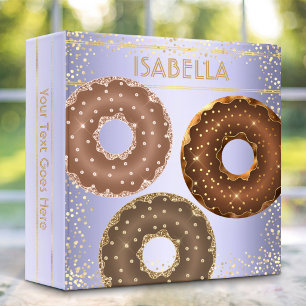 Classeur Donuts au chocolat avec paillettes dorées sur une