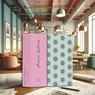 Classeur Doodles de Mandala turquoise moderne rose