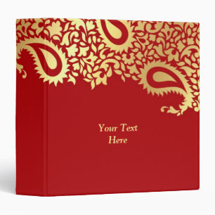 Classeur d'or de rouge indien de Paisleys