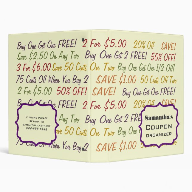 Classeur d'organisateur de bon - personnalisé (Arrière-plan)