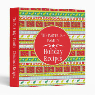 Classeur Dossier à motifs de la recette des fêtes de Noël