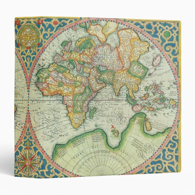 Classeur Dossier antique de voyage de carte (Devant/Côté)