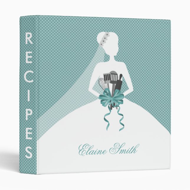 Classeur Dossier de la recette de la douche nuptiale Aqua (Devant/Côté)