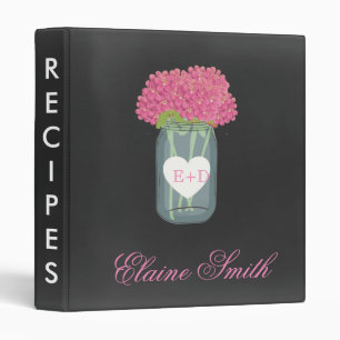 Classeur Dossier de recette de mariée Mason Jar Pink Chalkb
