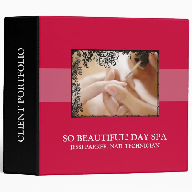 Classeur Dossier de technicien de clou ou de client de (Devant/Côté)