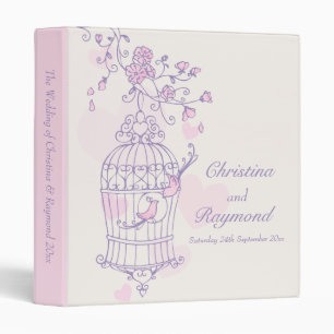 Classeur Dossier mariage rose violet de cage Inséparables