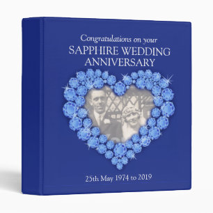 Classeur Dossier photo d'anniversaire du mariage saphir ble