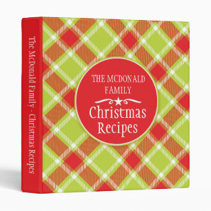 Classeur Dossier tartan de la recette des fêtes de Noël