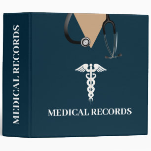 Classeur Dossiers Médicales - Carte des patients Bleu Perso