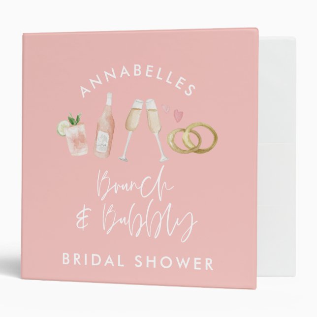 Classeur douche à nuptiale rose girly (Devant/intérieur)