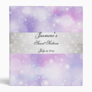 Classeur Douze ans charmants, Élégant, Paillettes Violettes
