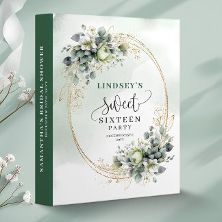 Classeur Douze ans personnalisés Dusty Green Eucalyptus