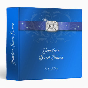 Classeur Douze ans, satin bleu et diamant étincelant person
