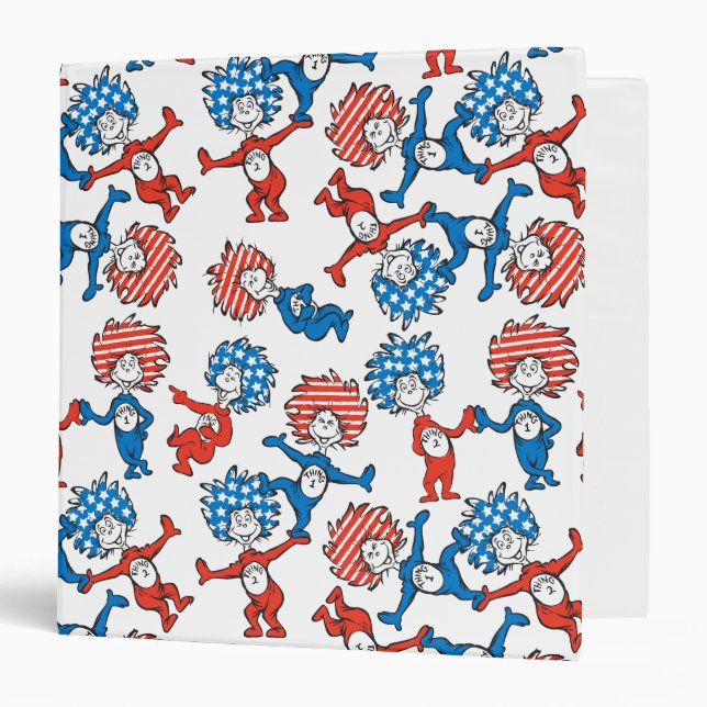 Classeur Dr Seuss | Chose Une Chose Deux Motifs du drapeau  (Devant/Intérieur)
