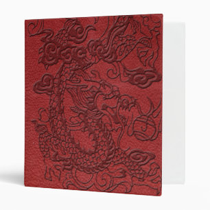 Classeur Dragon de relief sur la copie en cuir rouge