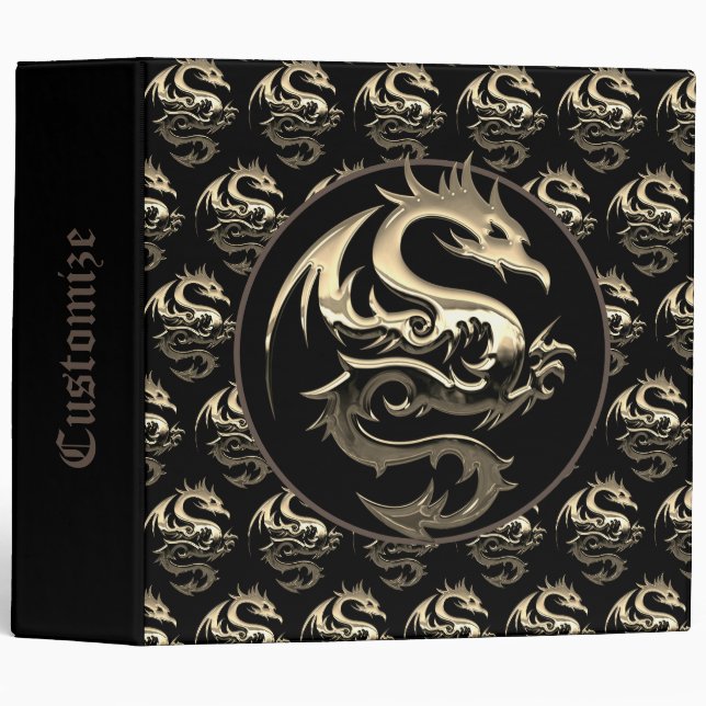Classeur Dragon métallique (Devant/Côté)