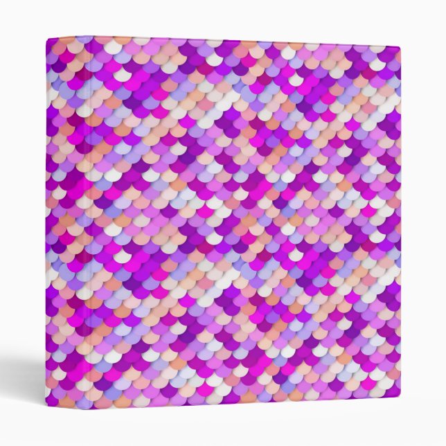 Classeur "Dragon Scales" - violet. rose chaud et pêche (Devant/Côté)