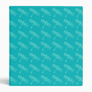 Classeur Dragonflies, aqua pâle sur turquoise