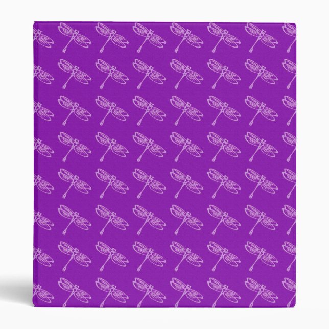 Classeur Dragonflies, orchidée pâle sur violet profond (Devant)