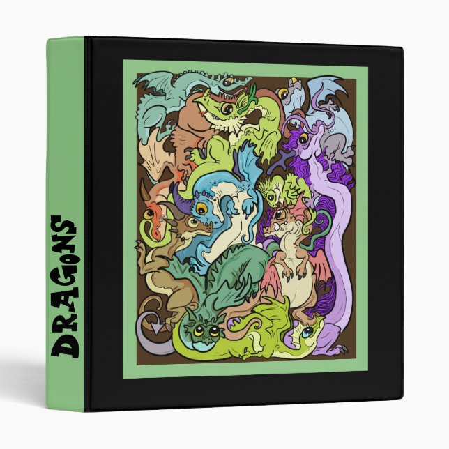 Classeur Dragons De Parti Emballés (Devant/Côté)