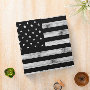 Classeur Drapeau américain Bois rustique Noir Blanc Patriot