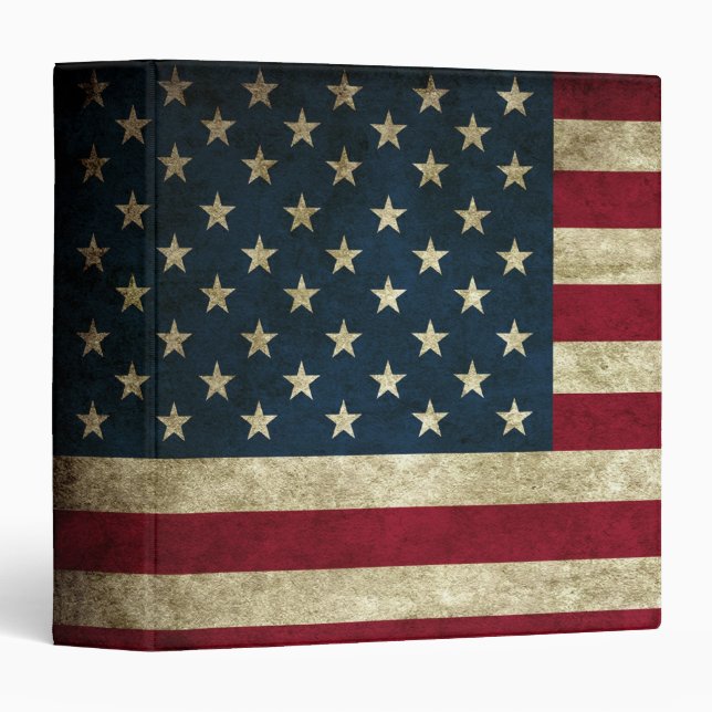 Classeur Drapeau américain des Etats-Unis de grunge (Devant/Côté)