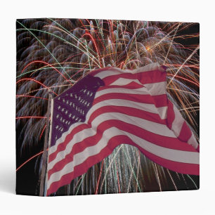 Classeur Drapeau américain et feux d'artifice