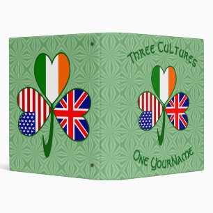 Classeur Drapeau Américain Irlandais Britannique Trèfle Per
