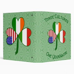 Classeur Drapeau américain irlandais hongrois trèfle