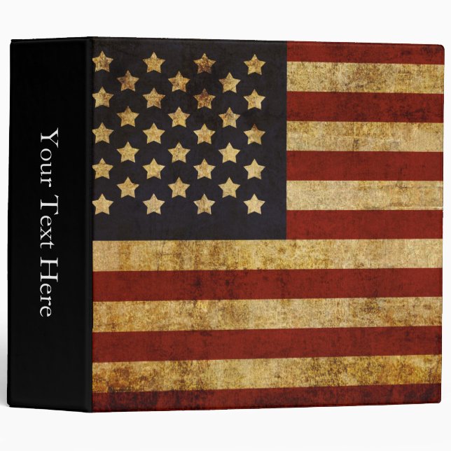 Classeur Drapeau américain patriotique grunge vintage des (Devant/Côté)