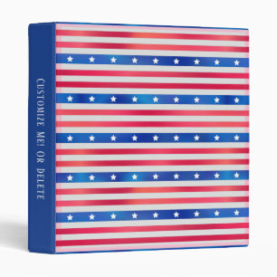 Classeur Drapeau américain Rouge Blanc Bleu Étoiles Stripes