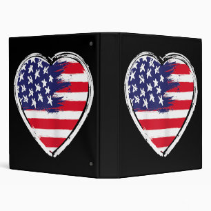 Classeur Drapeau Coeur US 4 juillet Étoiles patriotiques am