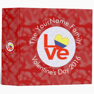 Classeur Drapeau Colombien Amour Rouge Personnalisé